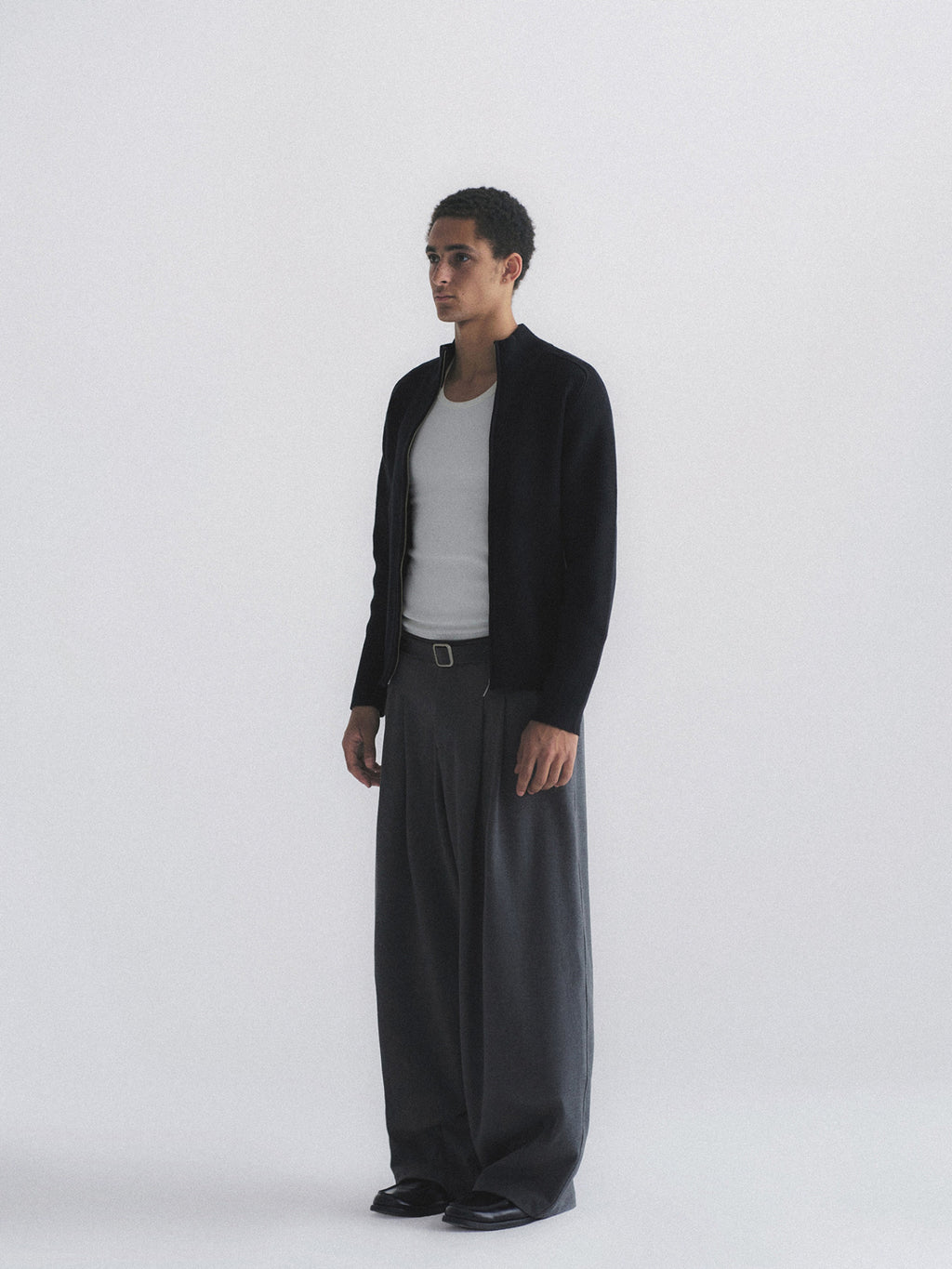 Thread | Ribbed Fitted Zip-Up Knit Cardigan