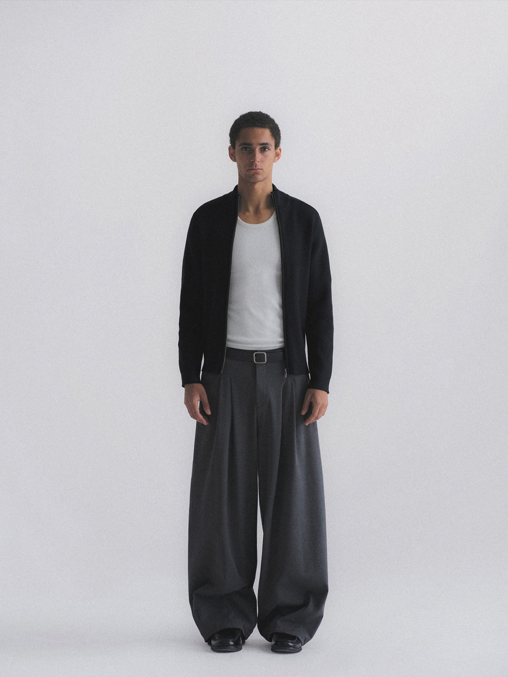 Thread | Ribbed Fitted Zip-Up Knit Cardigan