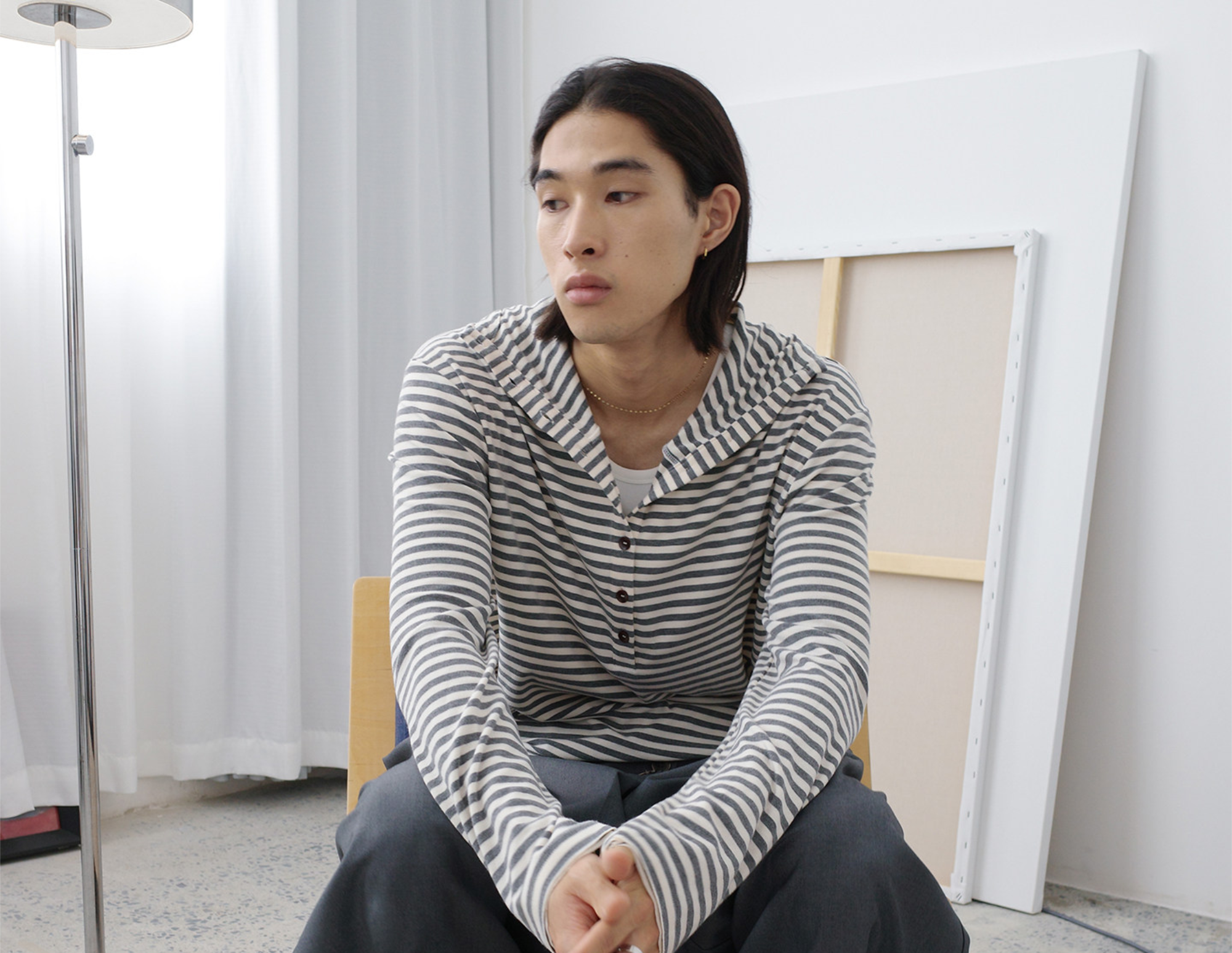 Thread | Stripe Henley Hoodie