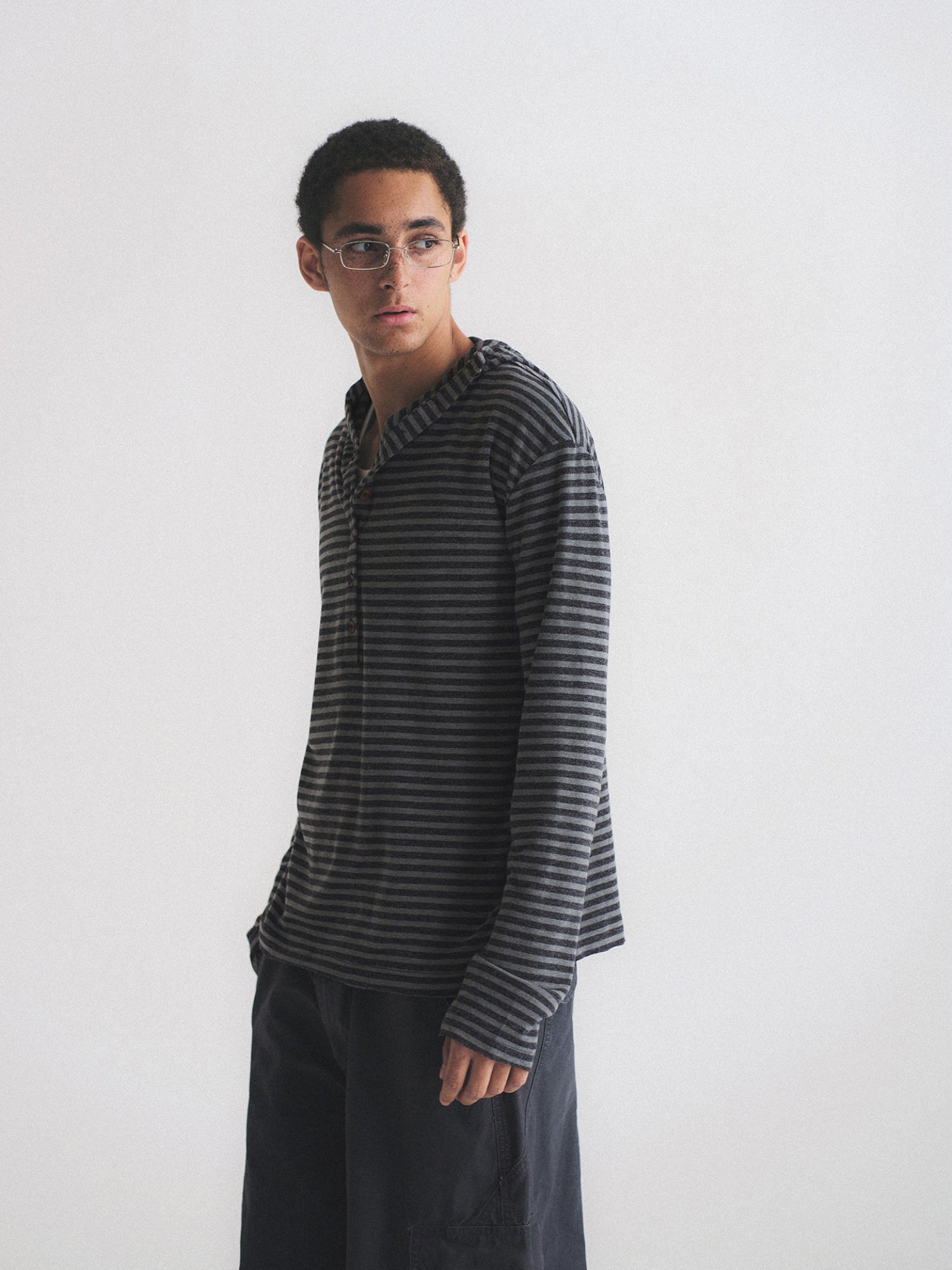 Thread | Stripe Henley Hoodie