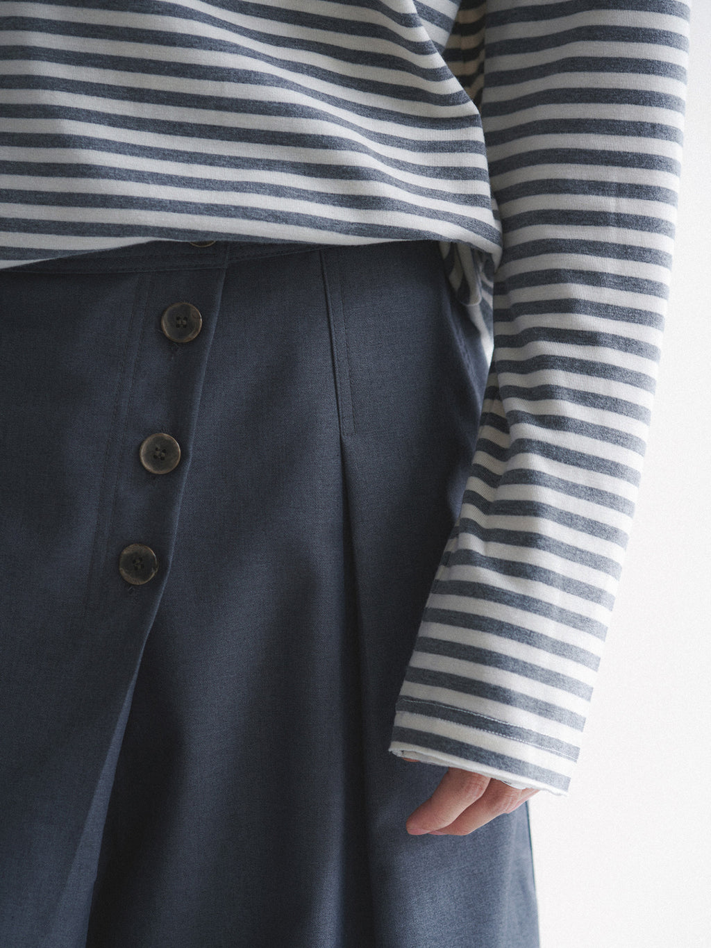 Thread | Asymmetric Pleat Wide-Leg Trousers