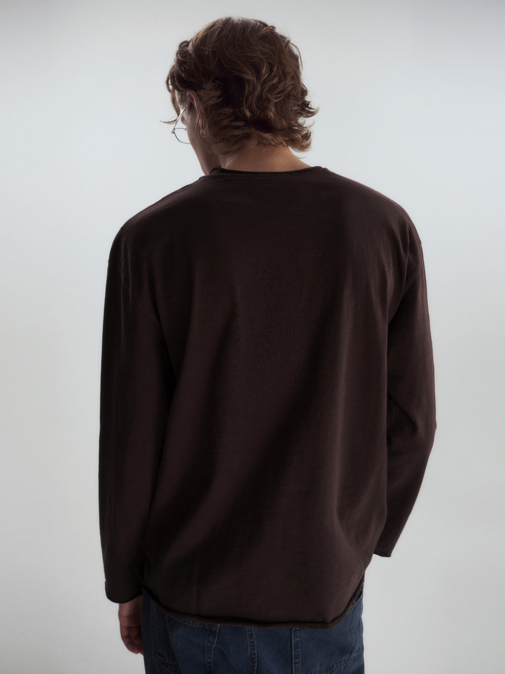 Roll-Hem Drop Shoulder L/S Tee