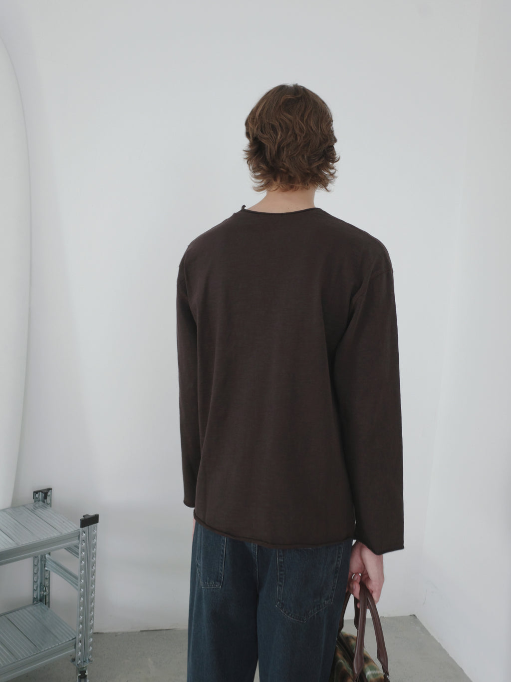 Roll-Hem Drop Shoulder L/S Tee