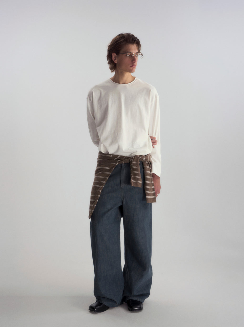 Roll-Hem Drop Shoulder L/S Tee