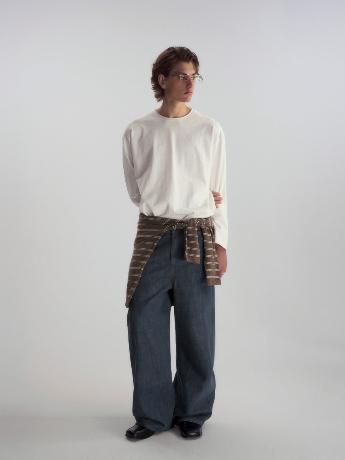 Roll-Hem Drop Shoulder L/S Tee