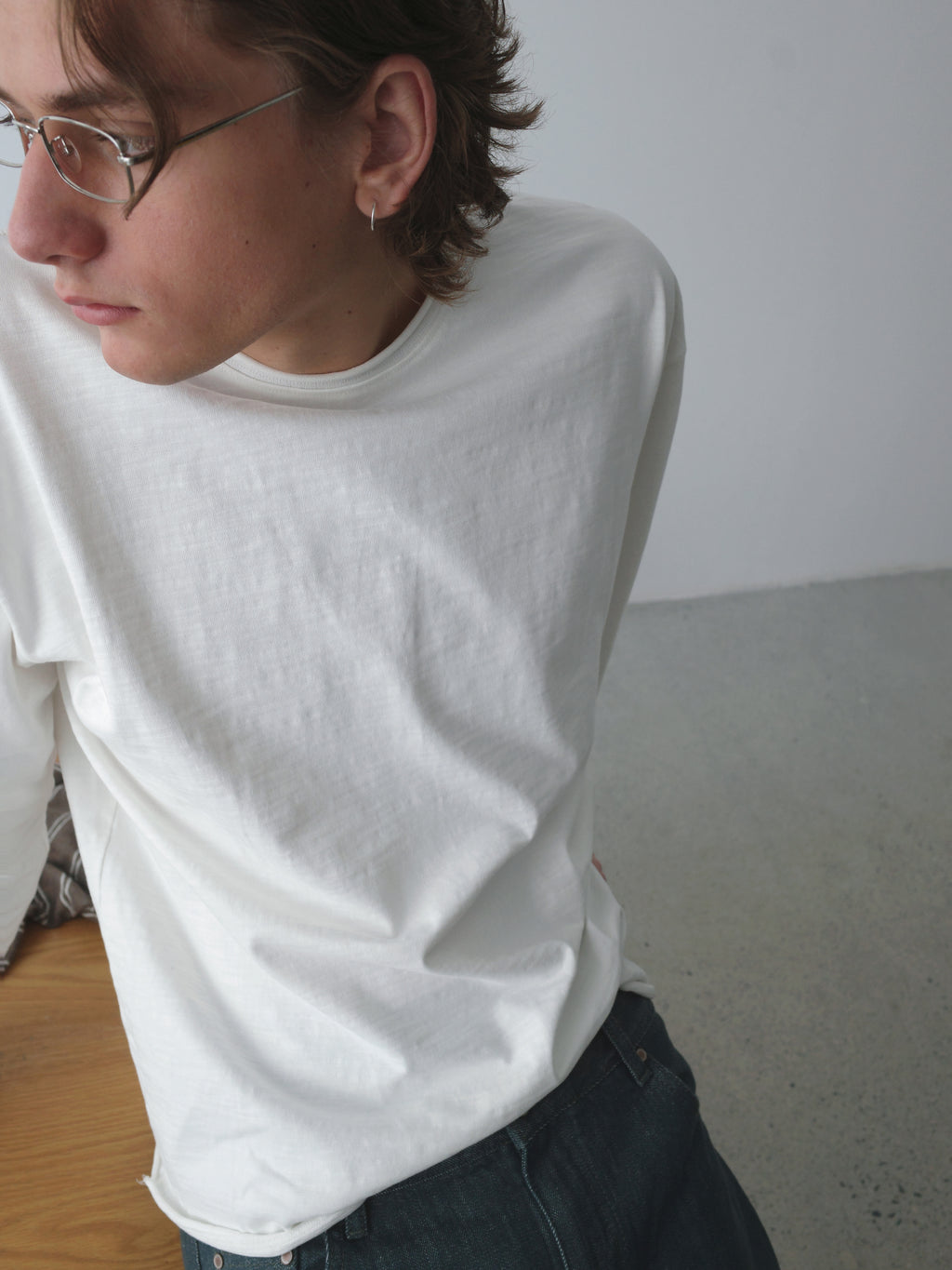 Roll-Hem Drop Shoulder L/S Tee