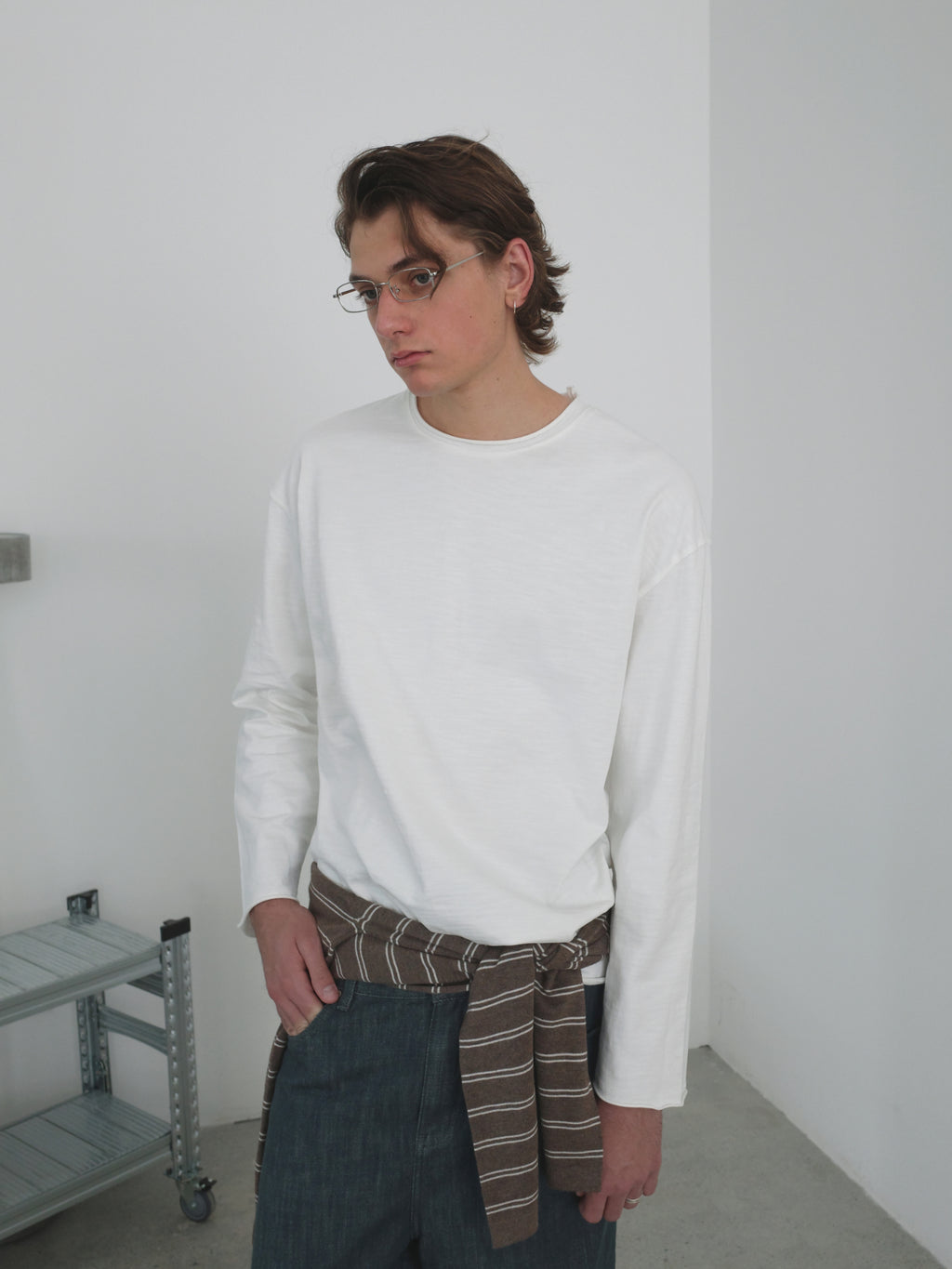 Roll-Hem Drop Shoulder L/S Tee