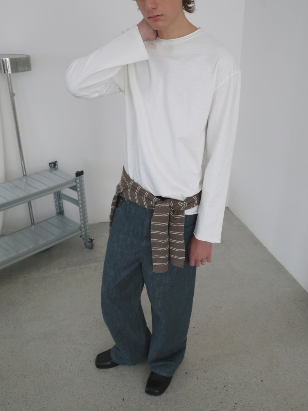 Roll-Hem Drop Shoulder L/S Tee