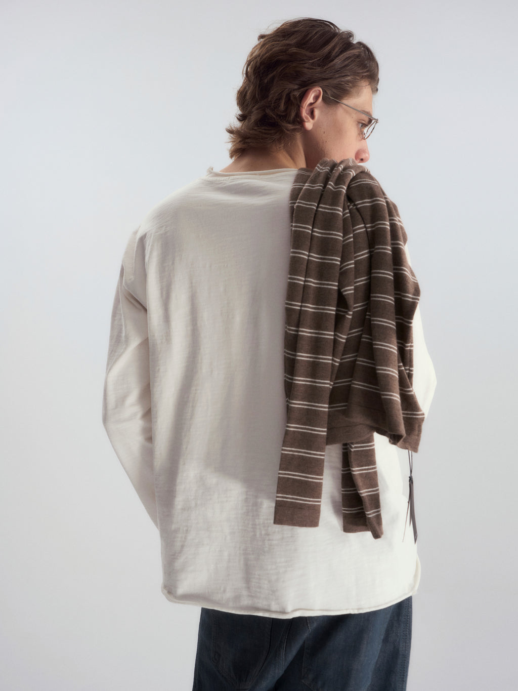 Roll-Hem Drop Shoulder L/S Tee