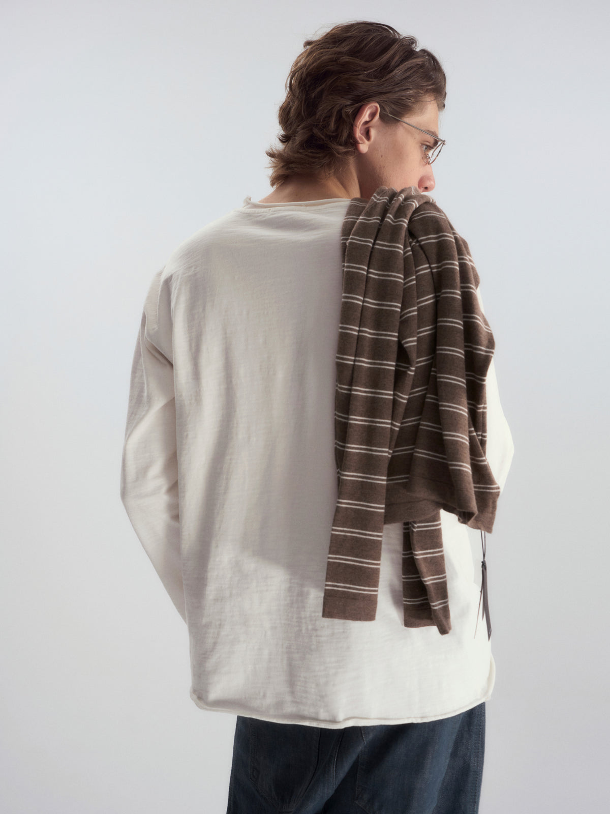 Roll-Hem Drop Shoulder L/S Tee