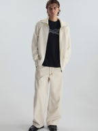 Ribbed Turtleneck Knit Cardigan