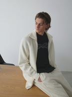Ribbed Turtleneck Knit Cardigan