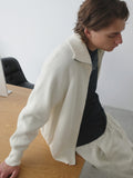 Ribbed Turtleneck Knit Cardigan