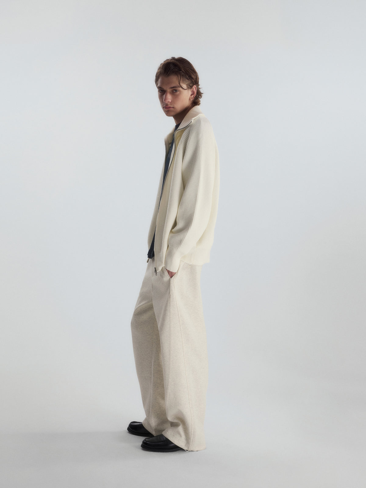 Curved Leg Relaxed Sweatpants