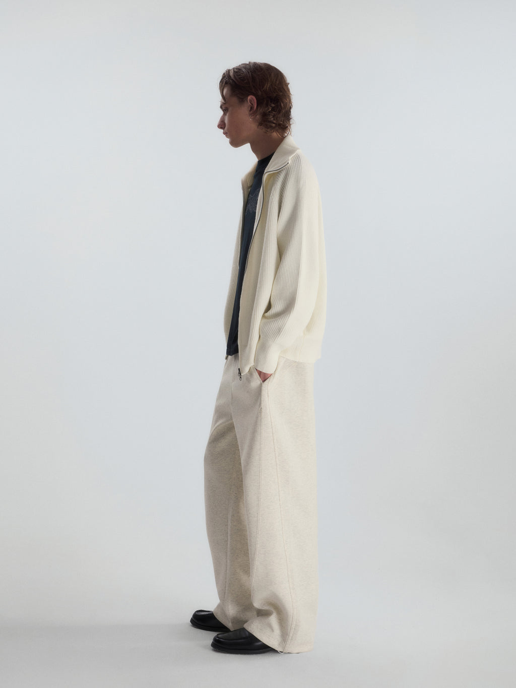 Curved Leg Relaxed Sweatpants