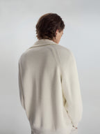 Ribbed Turtleneck Knit Cardigan