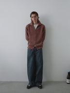 Ribbed Turtleneck Knit Cardigan