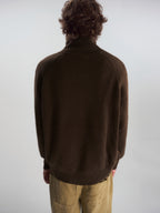 Ribbed Turtleneck Knit Cardigan