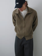 Ribbed Turtleneck Knit Cardigan