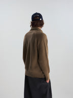 Ribbed Turtleneck Knit Cardigan