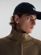 Ribbed Turtleneck Knit Cardigan