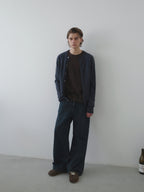Relaxed Crew Neck Knit Cardigan