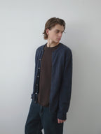 Relaxed Crew Neck Knit Cardigan