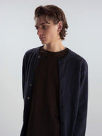 Relaxed Crew Neck Knit Cardigan