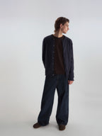 Relaxed Crew Neck Knit Cardigan
