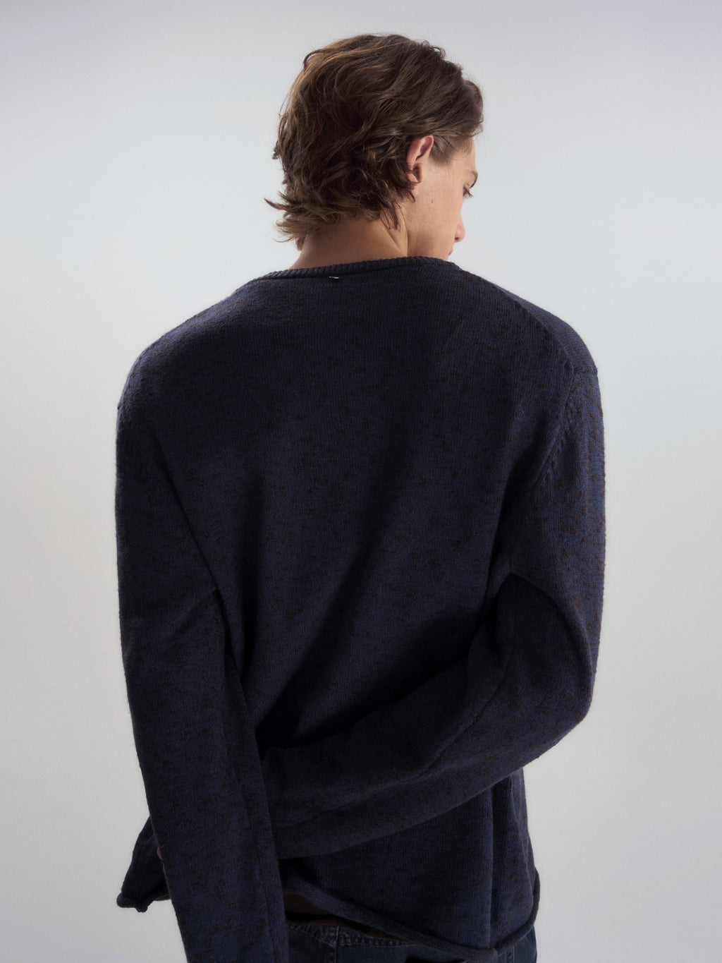 Relaxed Crew Neck Knit Cardigan