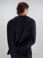 Relaxed Crew Neck Knit Cardigan