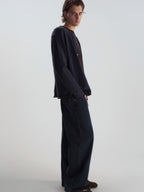 Relaxed Crew Neck Knit Cardigan