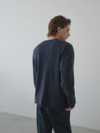 Relaxed Crew Neck Knit Cardigan