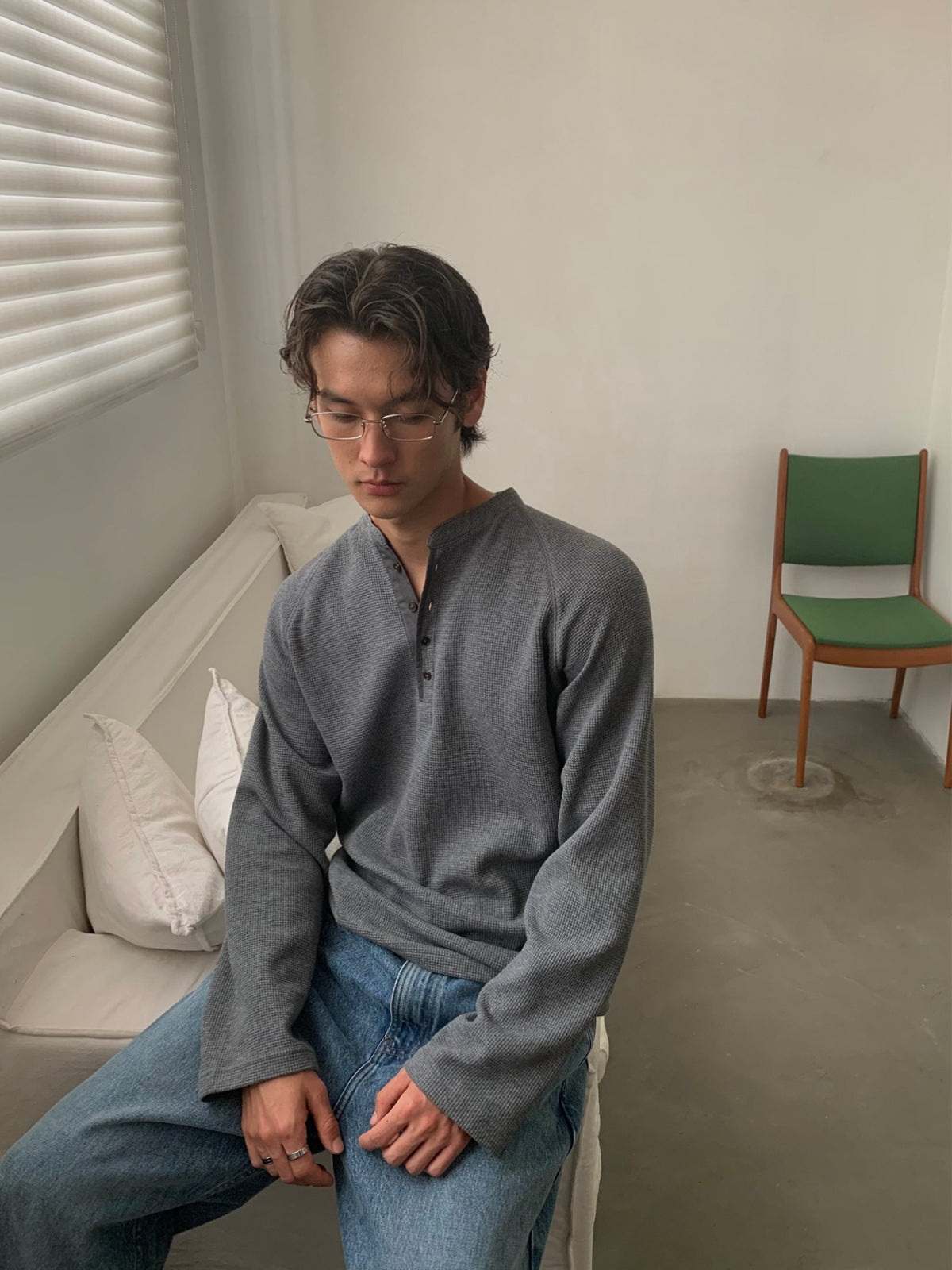 Thread | Waffle Henley Long Sleeve Tee