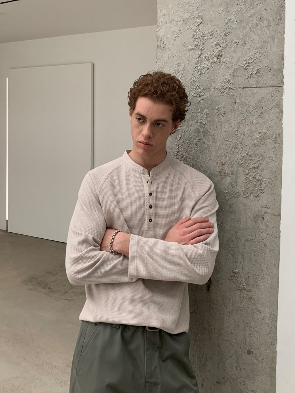 Thread | Waffle Henley Long Sleeve Tee