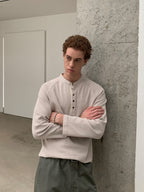 Thread | Waffle Henley Long Sleeve Tee