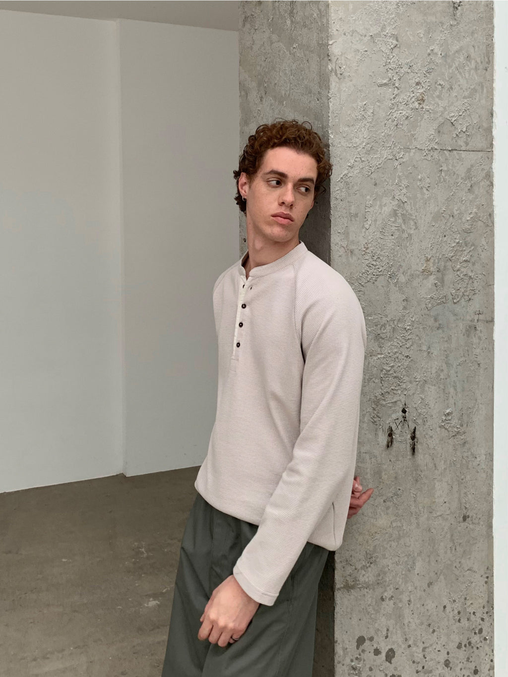 Thread | Waffle Henley Long Sleeve Tee