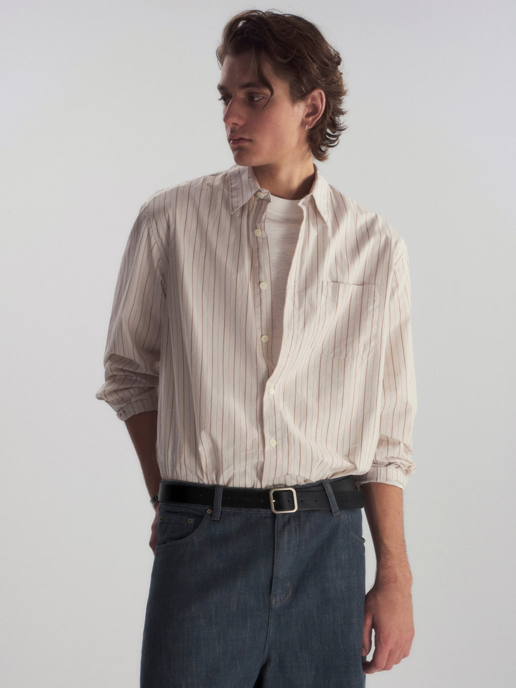 Pinstripe Relaxed Pocket L/S Shirt