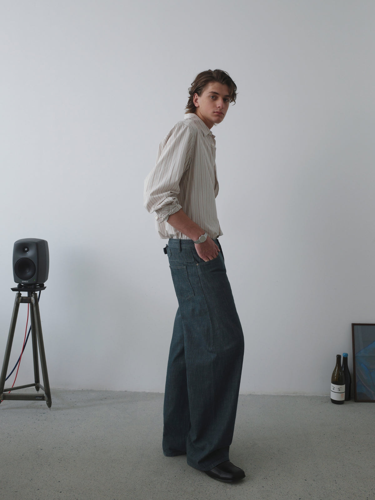 Pinstripe Relaxed Pocket L/S Shirt