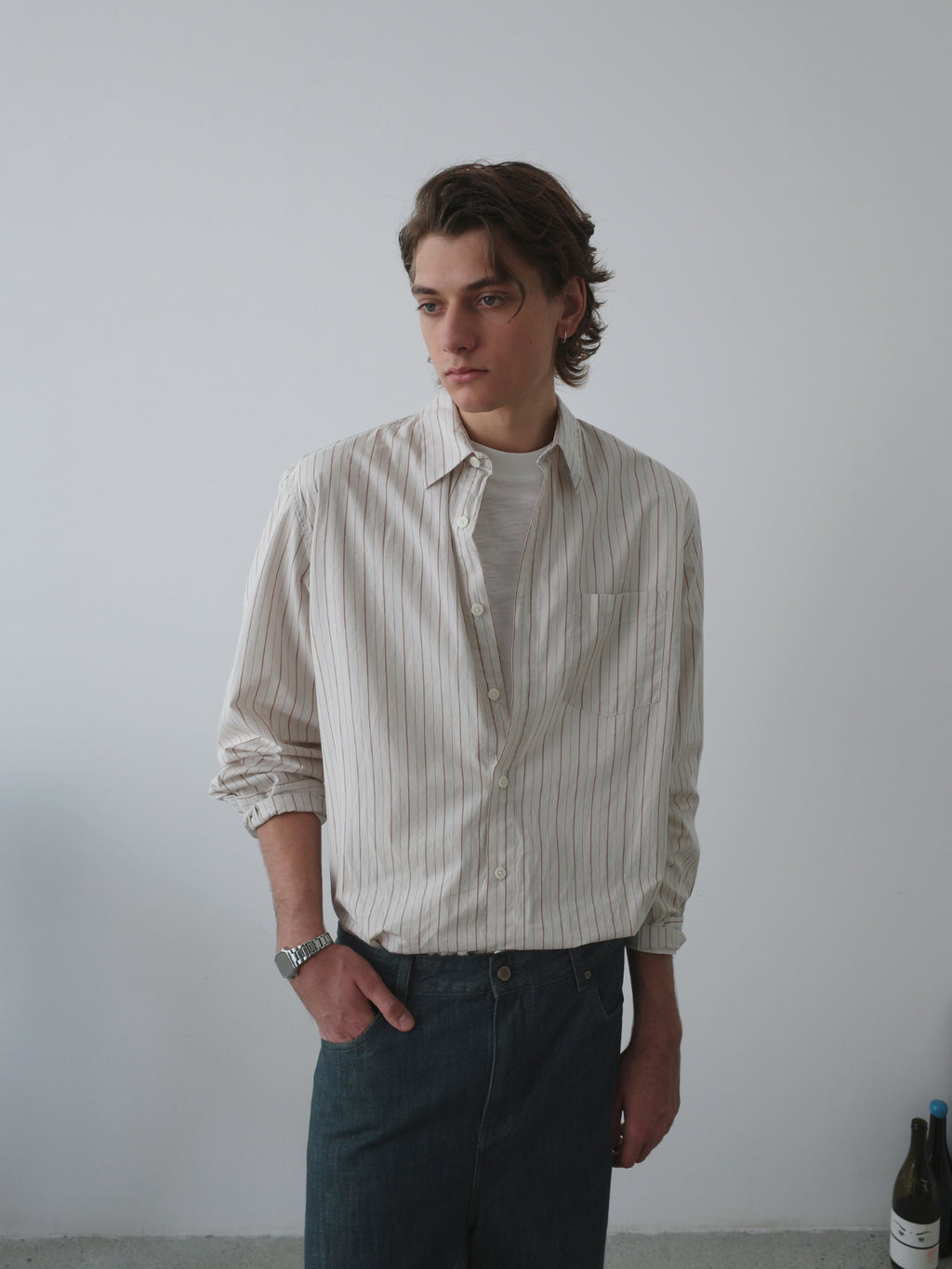 Pinstripe Relaxed Pocket L/S Shirt