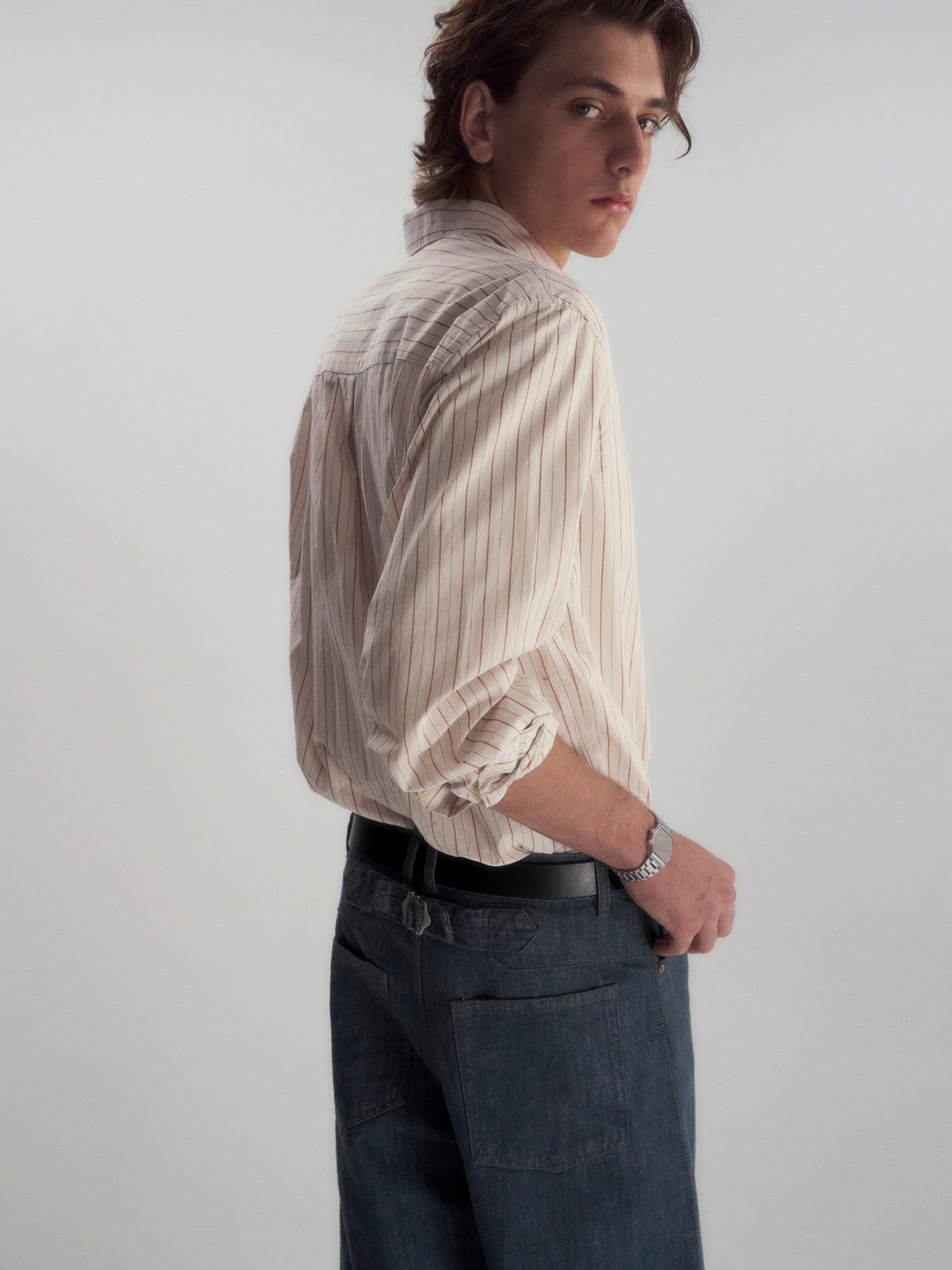 Pinstripe Relaxed Pocket L/S Shirt