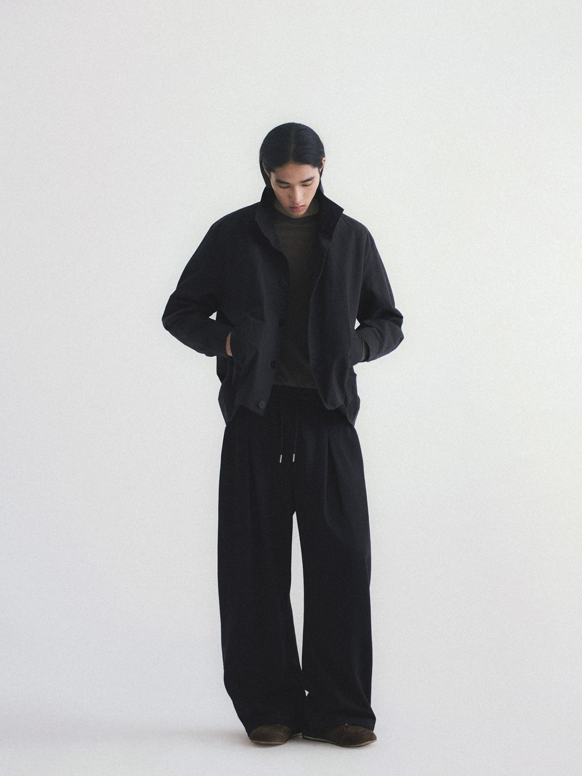 Double Pleated Wide Leg Sweatpants