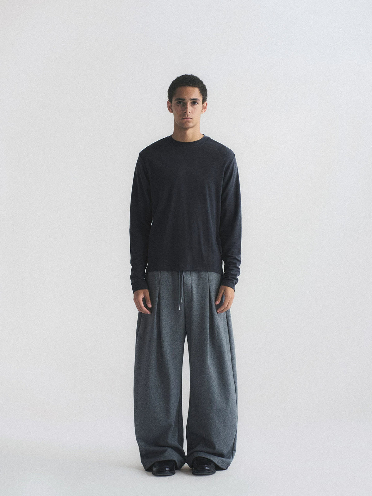 Double Pleated Wide Leg Sweatpants