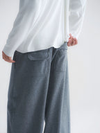 Double Pleated Wide Leg Sweatpants
