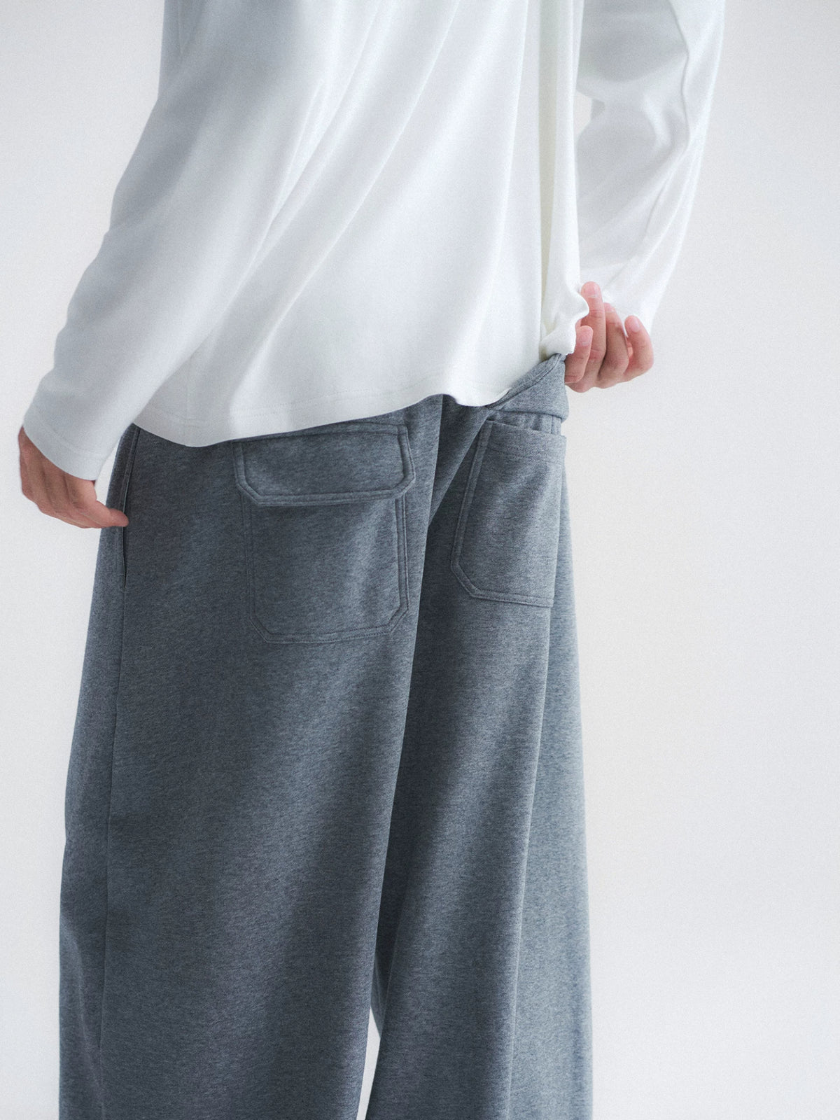 Double Pleated Wide Leg Sweatpants
