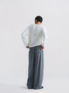Double Pleated Wide Leg Sweatpants