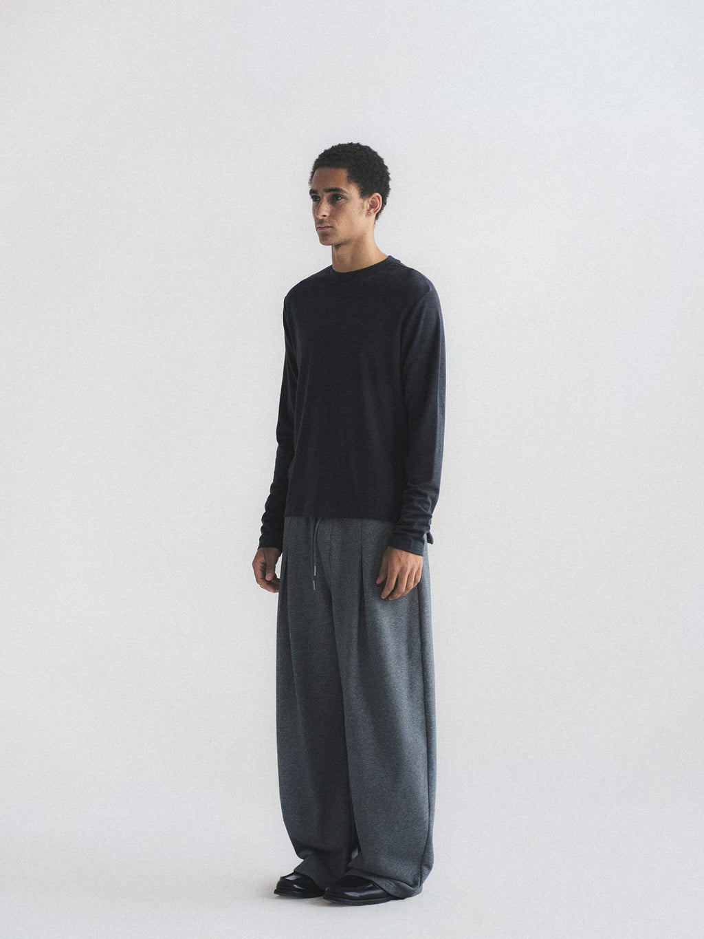 Double Pleated Wide Leg Sweatpants