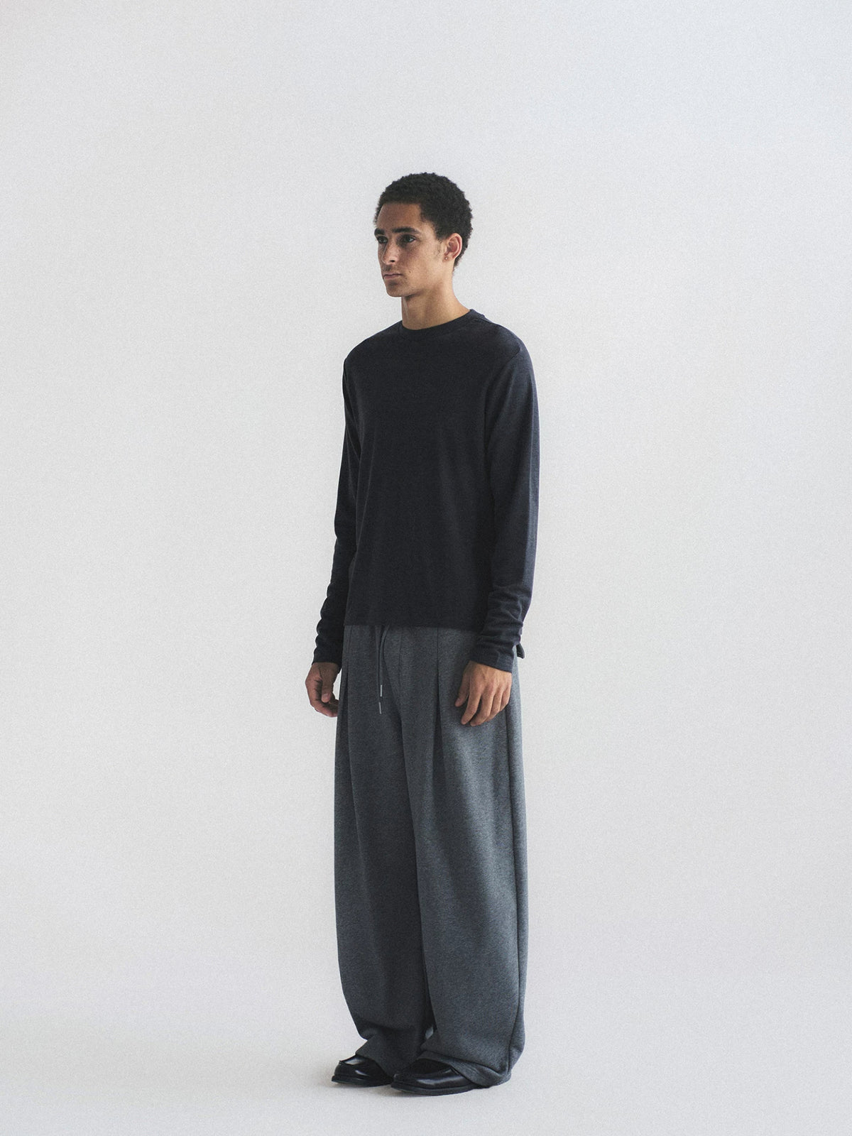 Double Pleated Wide Leg Sweatpants