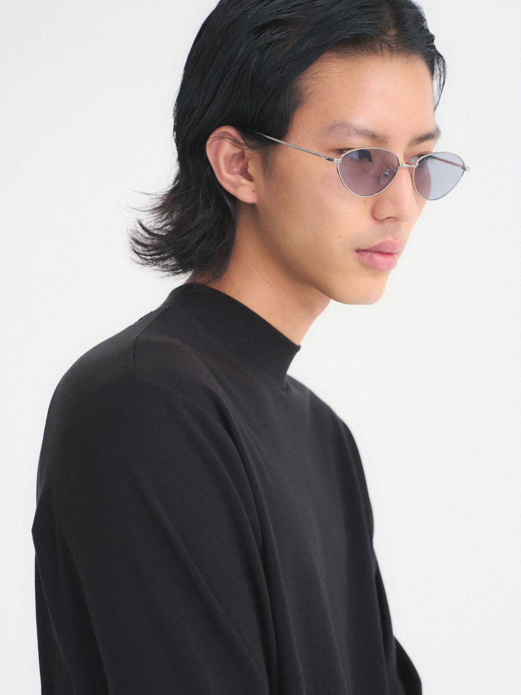 Wool-Blend Mock Neck L/S Tee