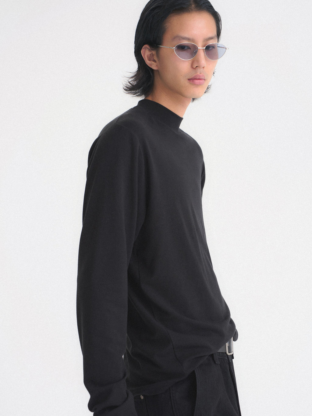 Wool-Blend Mock Neck L/S Tee